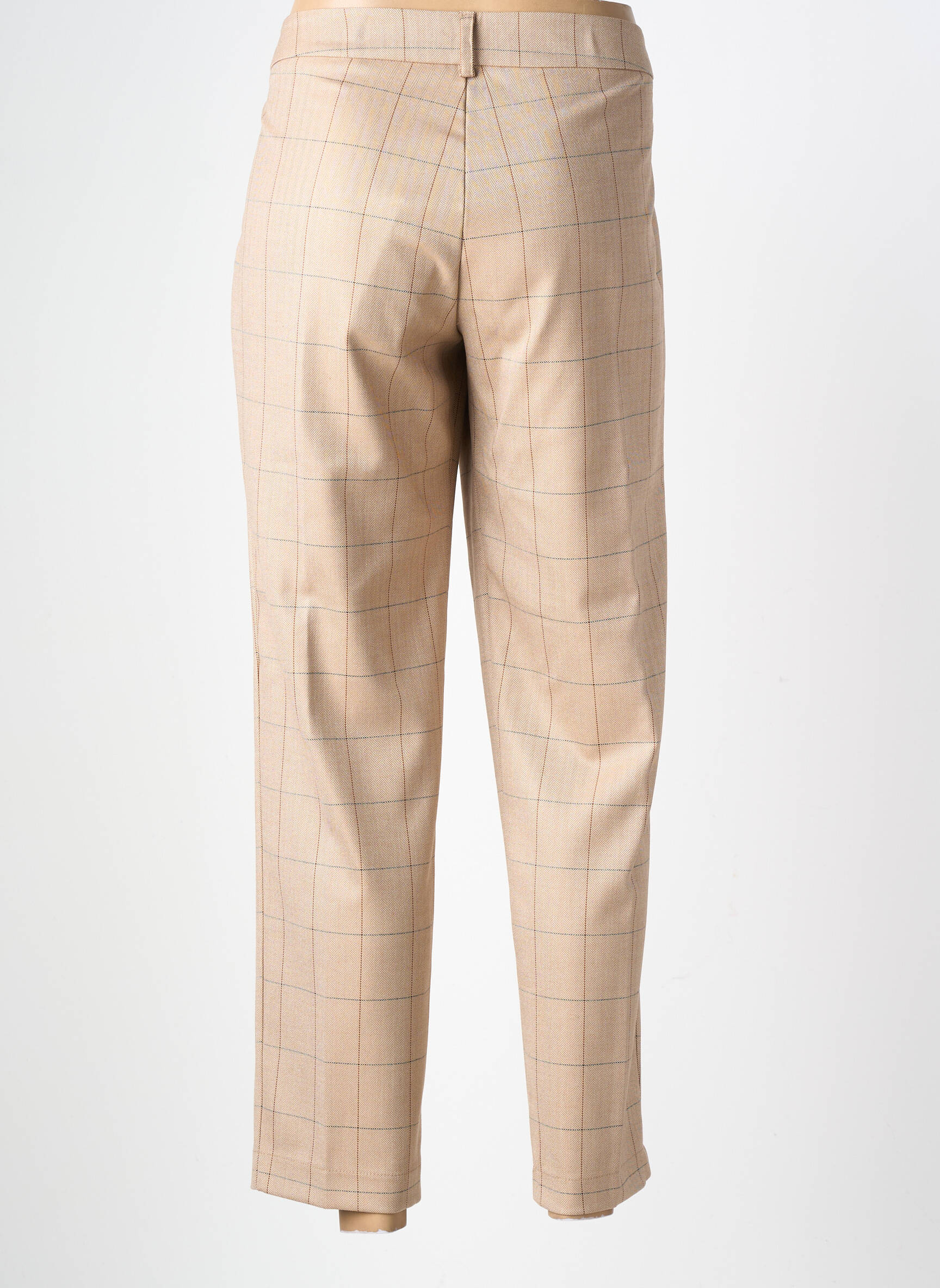 Pantalon 7/8 taille à pinces taille normale beige MARIA BELLENTANI femme