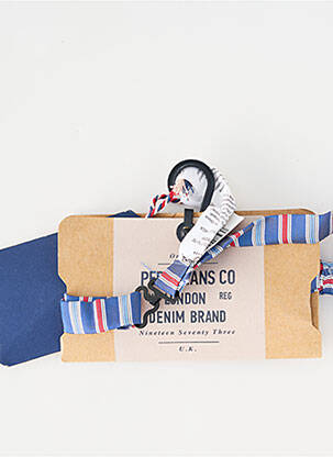 Noeud papillon tissage popeline bleu CAMBRIDGE homme