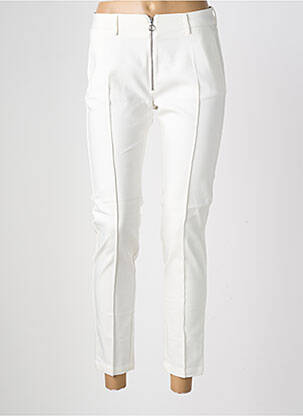 Pantalon 7/8 stretch taille normale blanc REIKO femme
