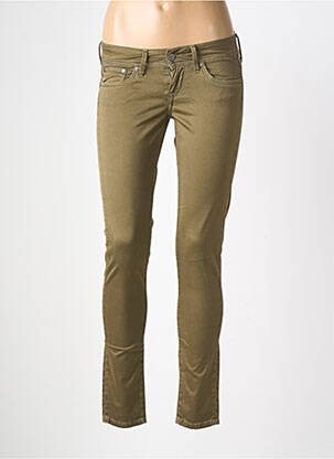 Pantalon slim tissage popeline taille normale vert PEPE JEANS femme