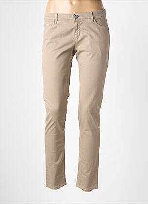 Pantalon slim tissage popeline taille normale marron ROSNER femme