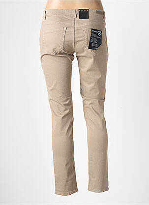 Pantalon slim tissage popeline taille normale marron ROSNER femme
