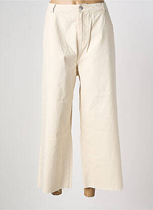 Pantalon large fermeture zippée sous rabat boutonné taille normale beige VERO MODA femme