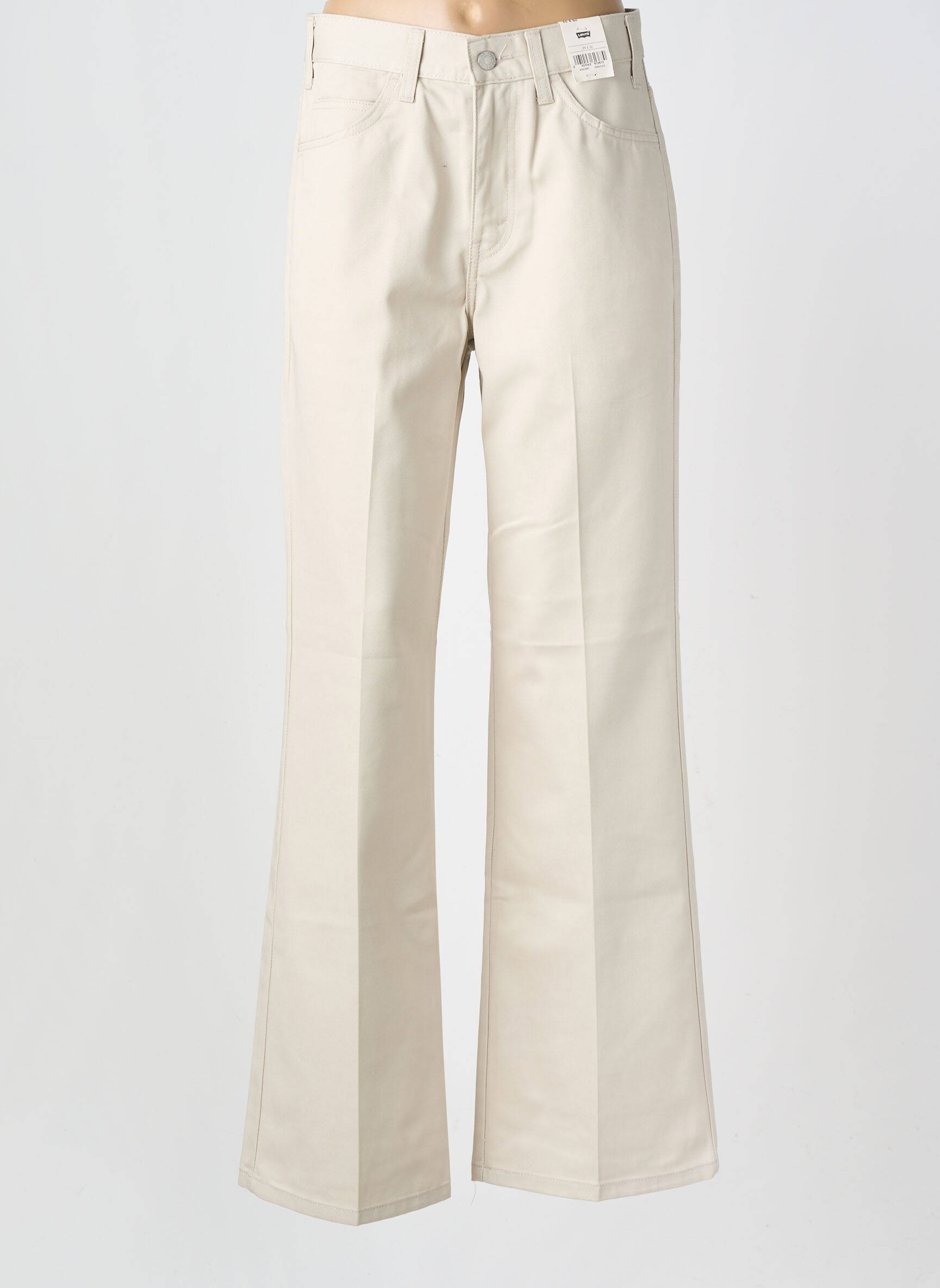 Pantalon large fermeture zippée sous rabat boutonné taille normale beige LEVI'S femme