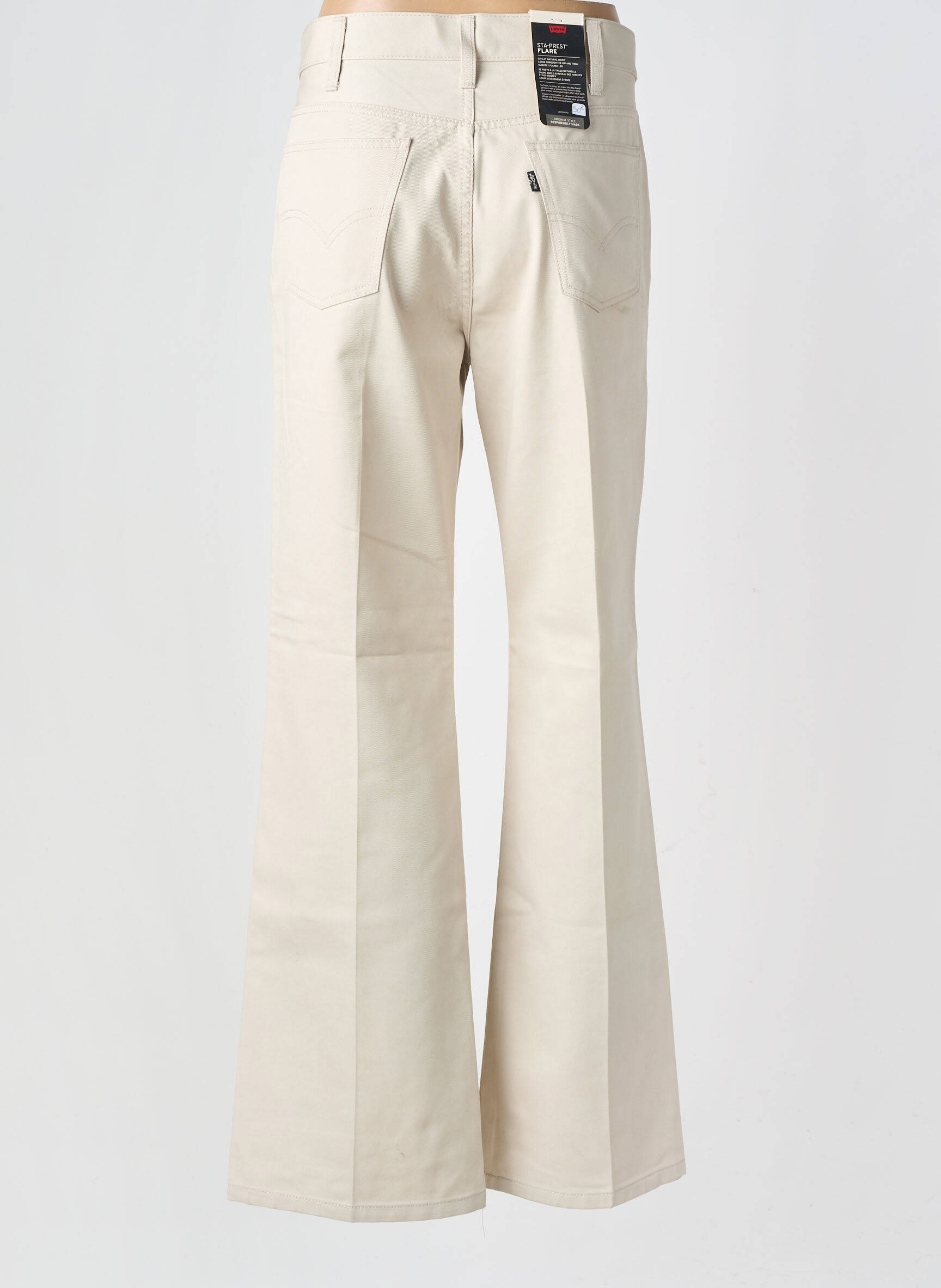Pantalon large fermeture zippée sous rabat boutonné taille normale beige LEVI'S femme