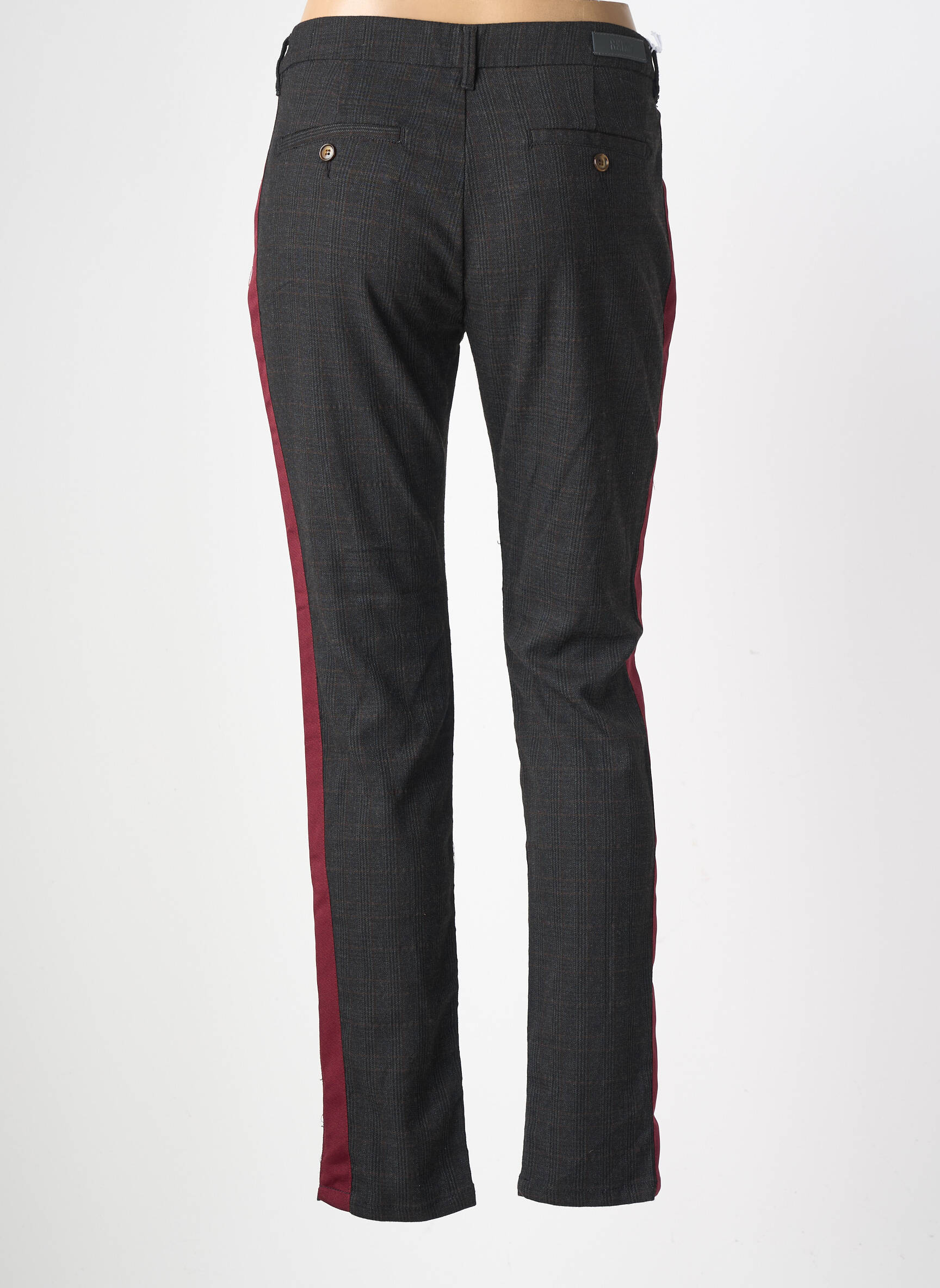 Pantalon chino stretch taille normale gris REIKO femme