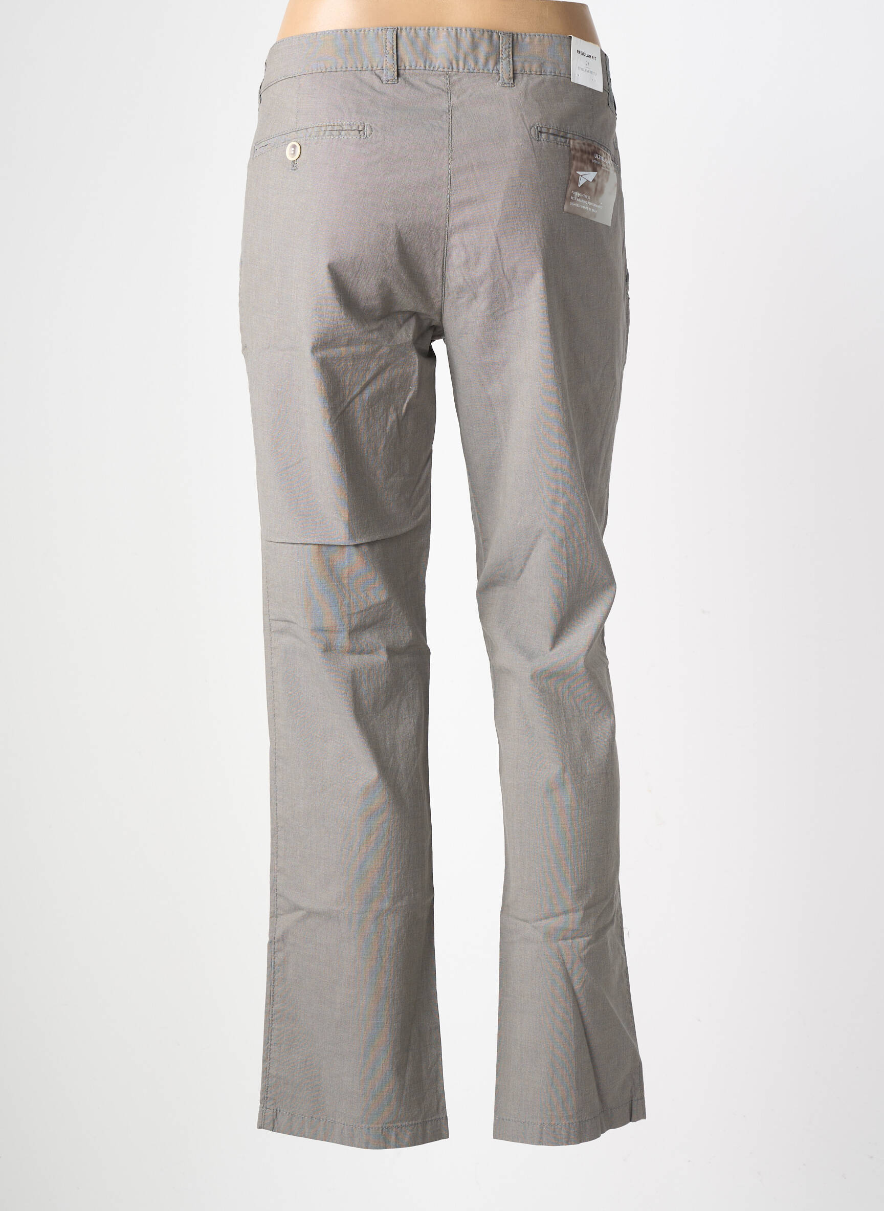 Pantalon chino stretch taille normale gris BRAX femme