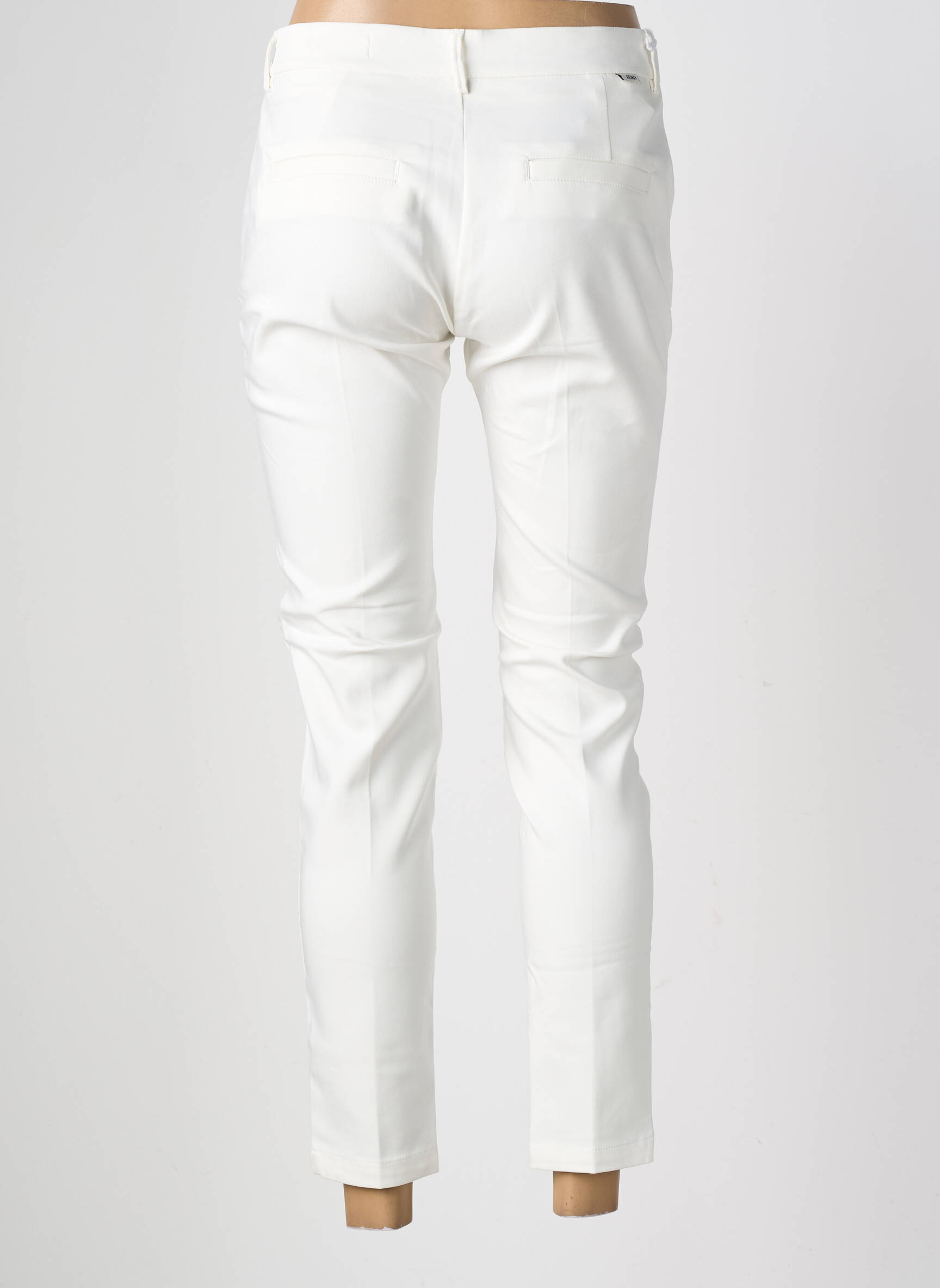 Pantalon 7/8 stretch taille normale blanc REIKO femme