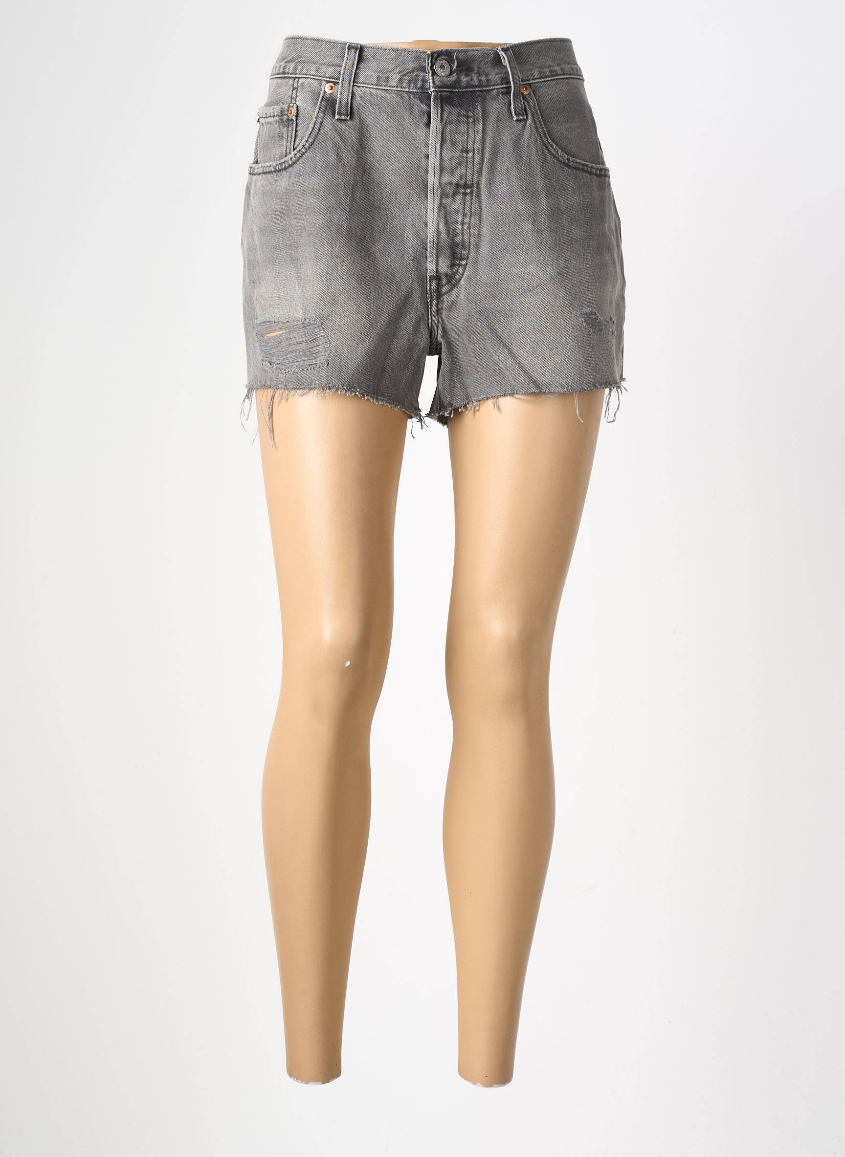 Short tissage denim taille normale gris LEVI'S femme