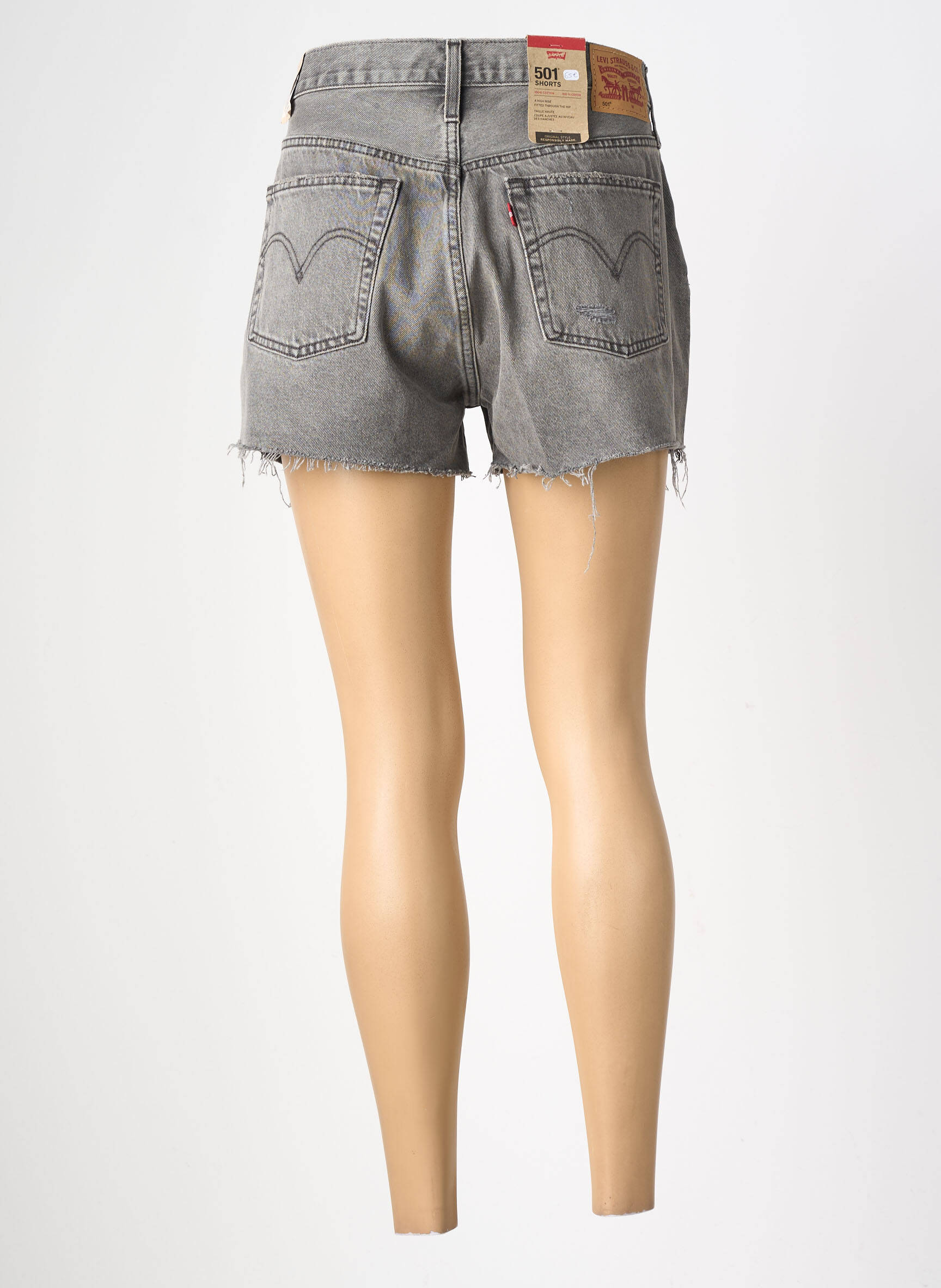 Short tissage denim taille normale gris LEVI'S femme
