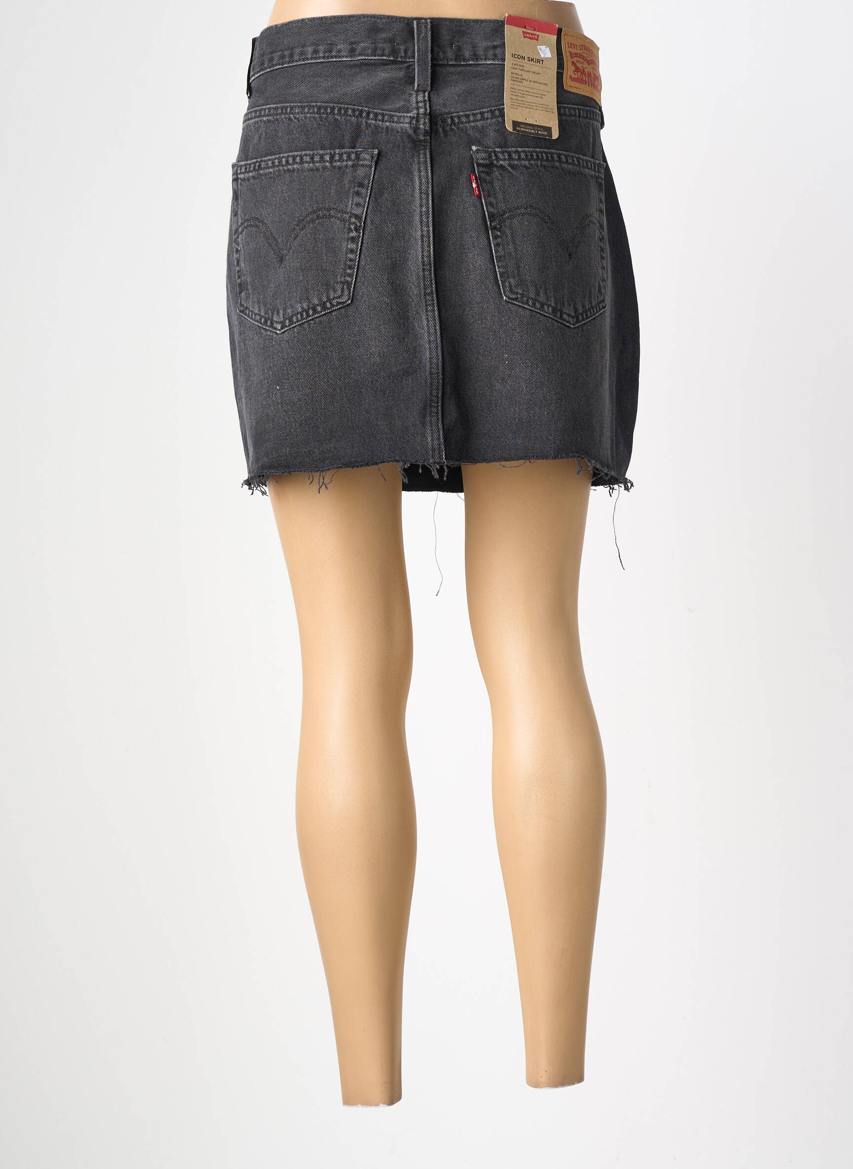Short tissage denim taille normale gris LEVI'S femme