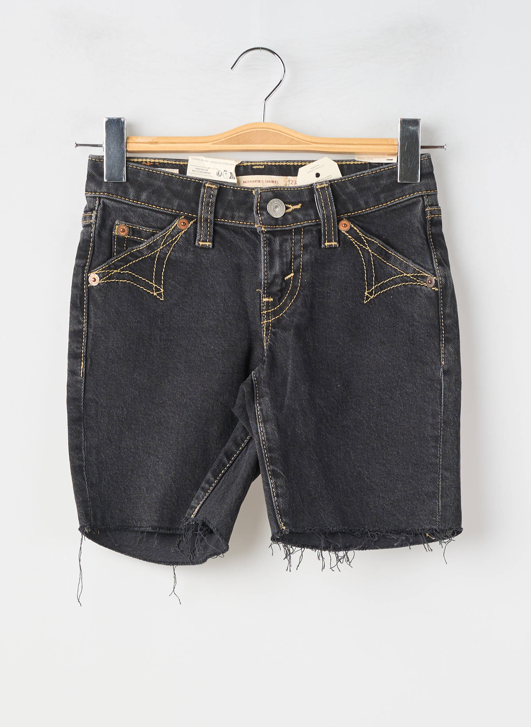 Short tissage denim taille normale noir LEVI'S femme