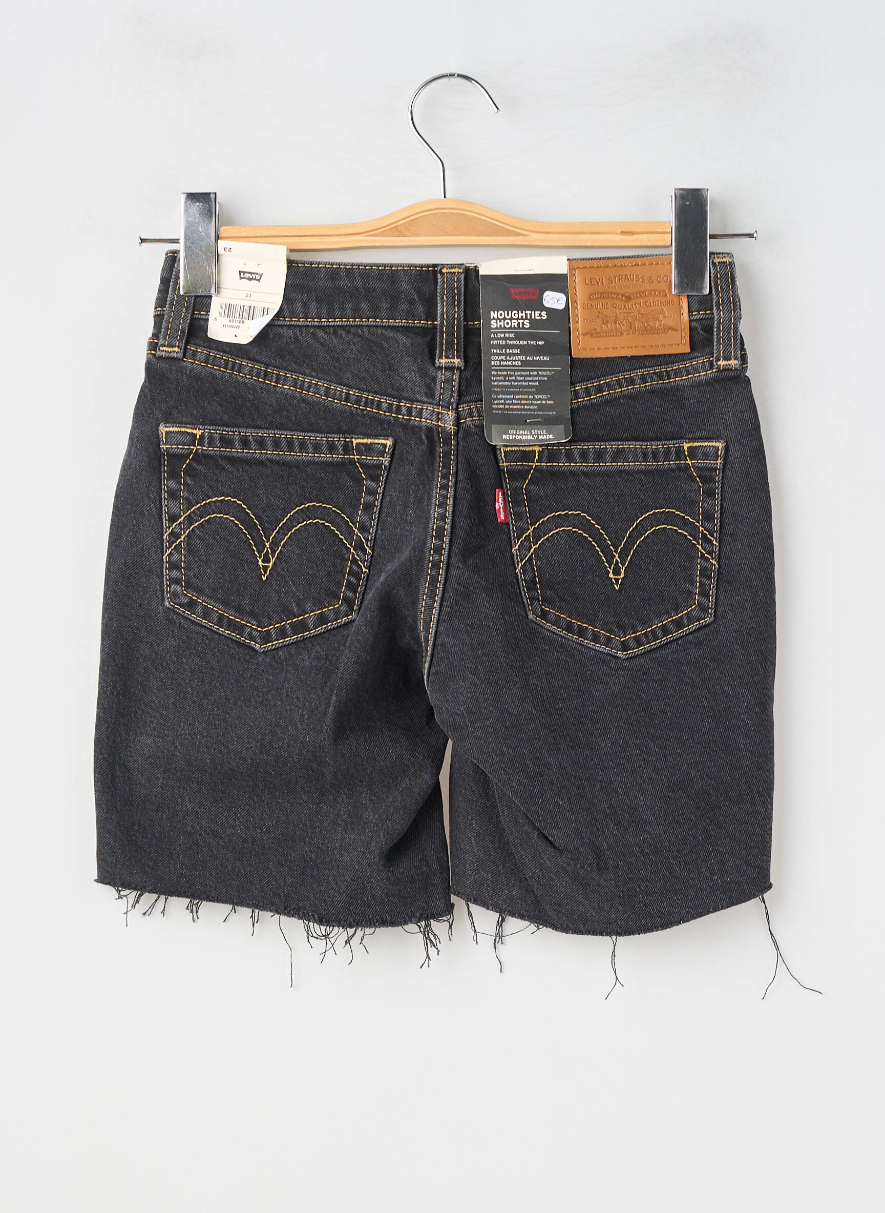 Short tissage denim taille normale noir LEVI'S femme