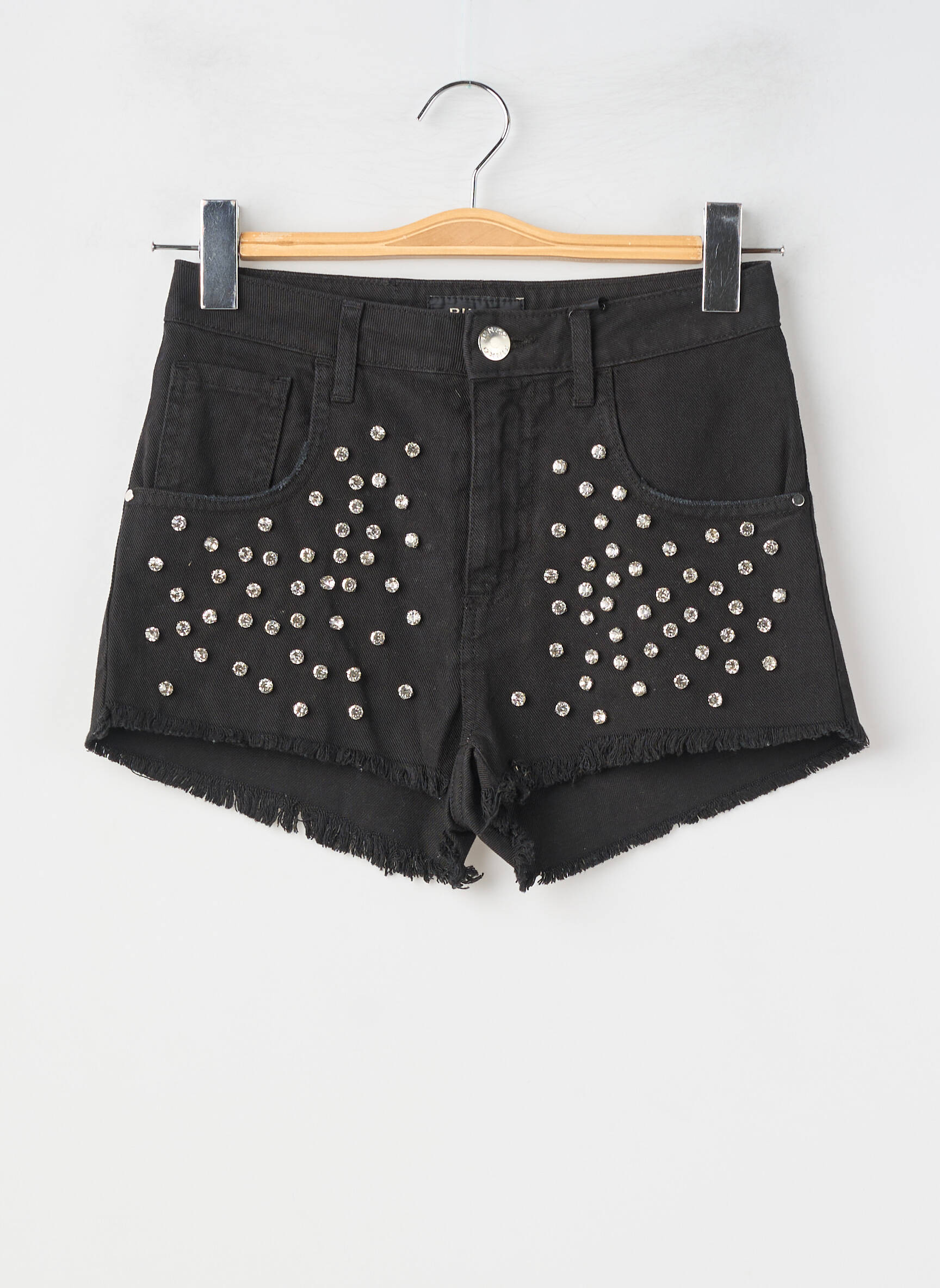 Short fermeture zippée sous rabat boutonné taille normale noir PINKO femme