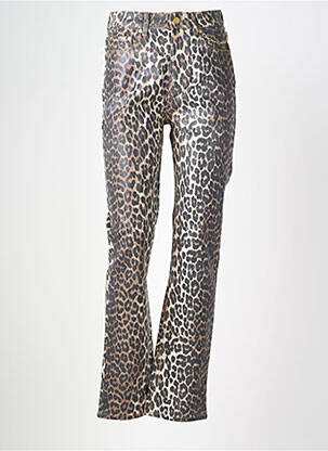 Pantalon droit stretch taille normale marron GANNI femme
