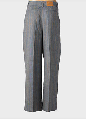 Pantalon large fermeture zippée sous rabat avec crochet taille normale gris GANNI femme