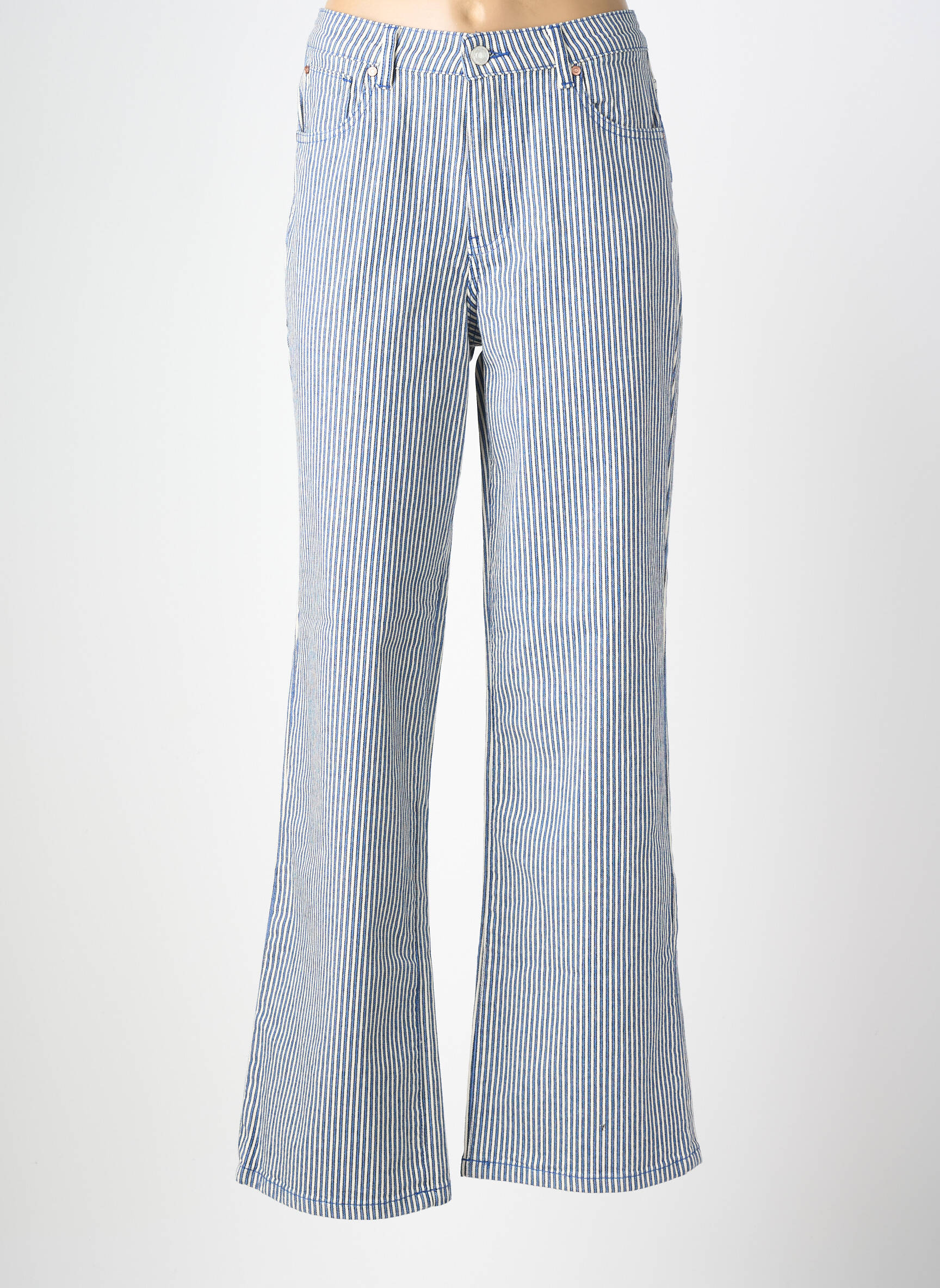 Pantalon flare stretch taille normale bleu MKT STUDIO femme