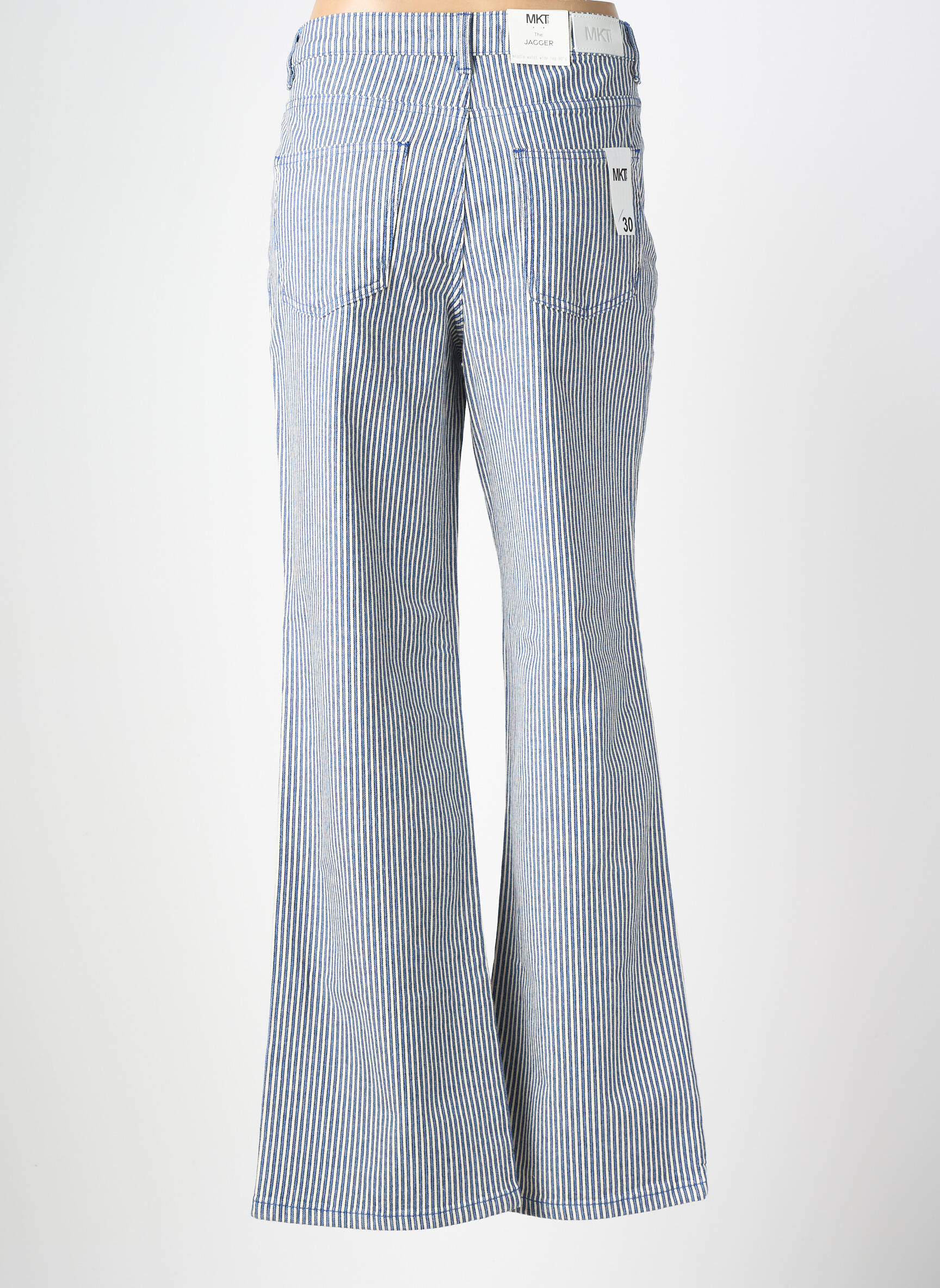 Pantalon flare stretch taille normale bleu MKT STUDIO femme