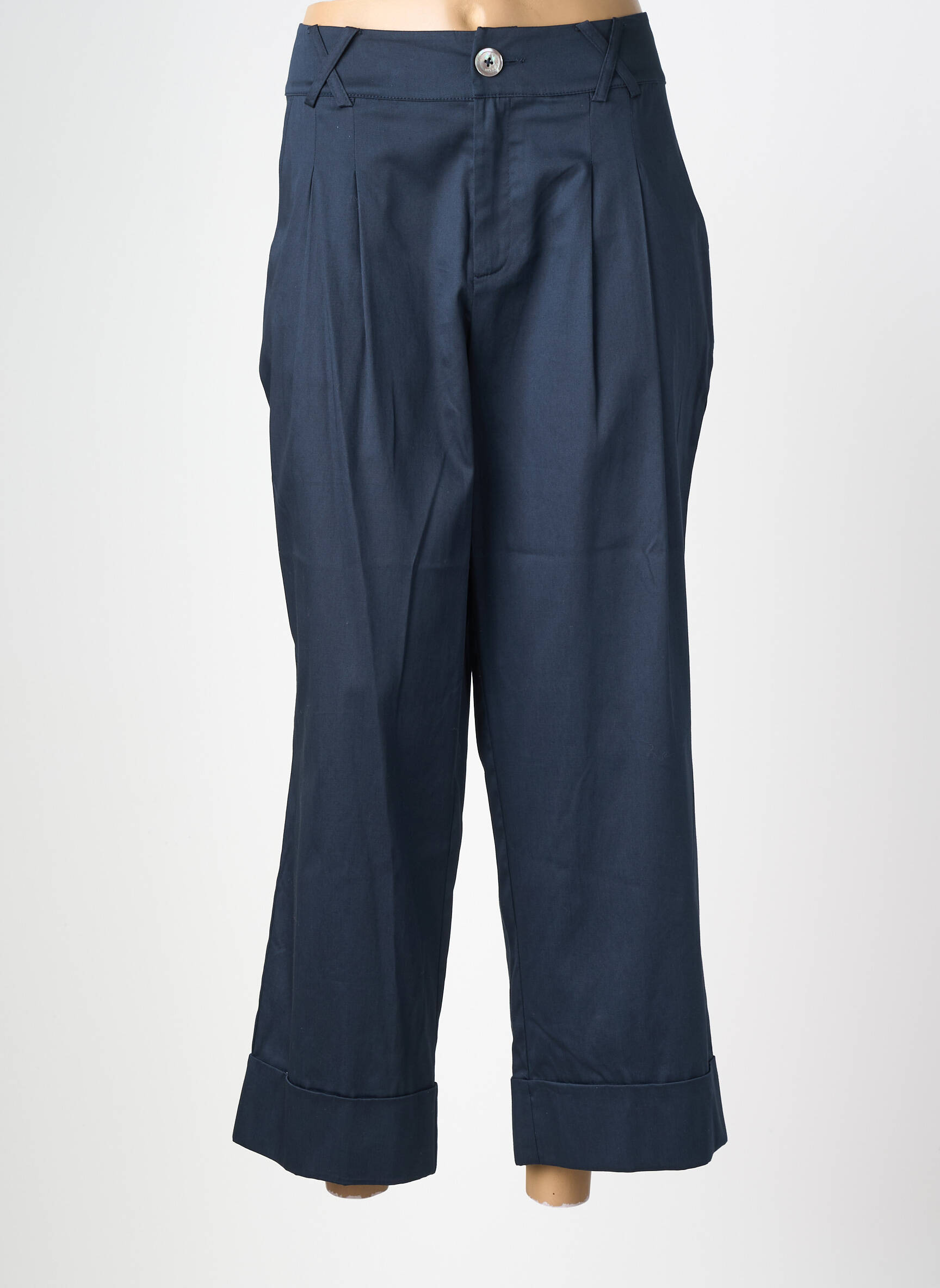 Pantalon droit stretch taille normale bleu HANA SAN femme