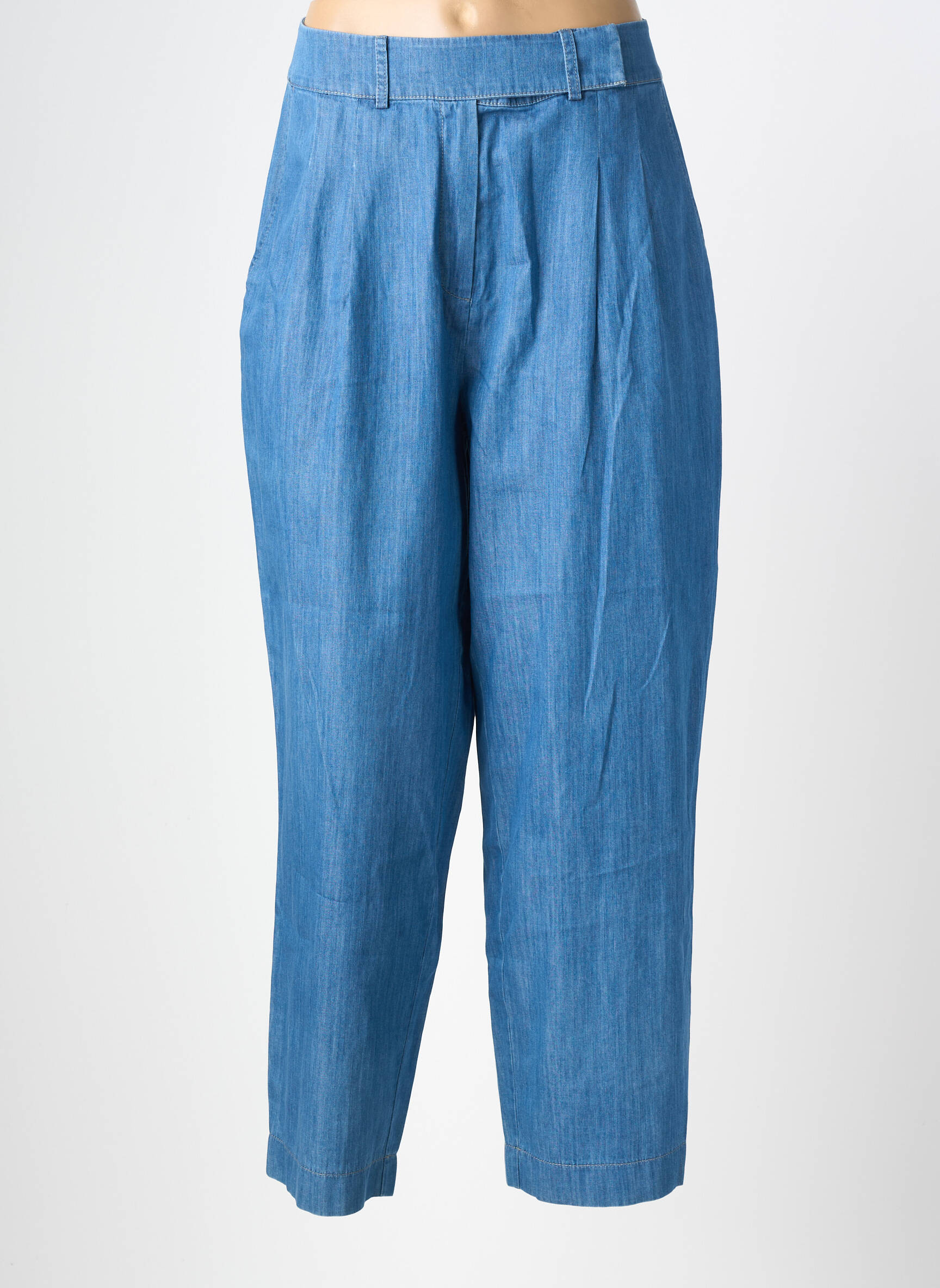 Pantalon droit stretch taille normale bleu HANA SAN femme