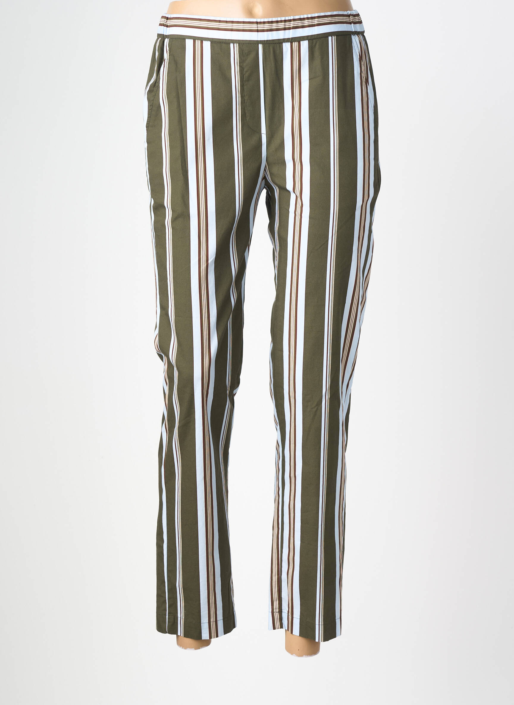 Pantalon droit stretch taille normale vert DIEGA femme