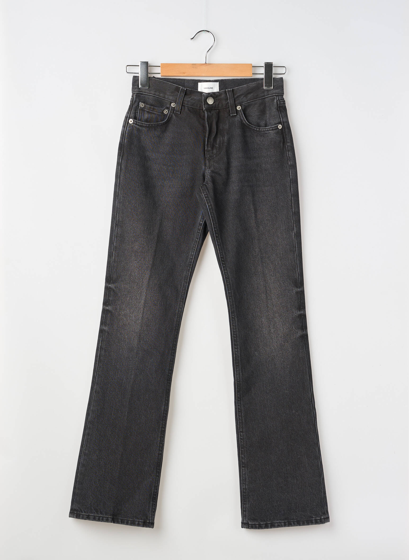 Jeans coupe droite stretch taille normale noir HAIKURE femme