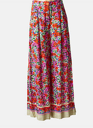 Pantalon large fermeture zippée sous rabat boutonné taille haute rose ESSENTIEL ANTWERP femme