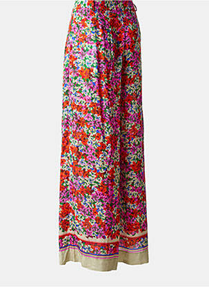 Pantalon large fermeture zippée sous rabat boutonné taille haute rose ESSENTIEL ANTWERP femme