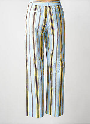 Pantalon large tissage popeline taille normale bleu DIEGA femme