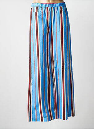 Pantalon large tissage popeline taille normale bleu DIEGA femme