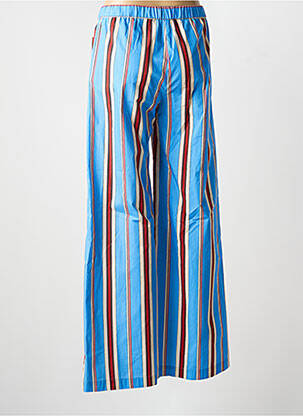 Pantalon large tissage popeline taille normale bleu DIEGA femme