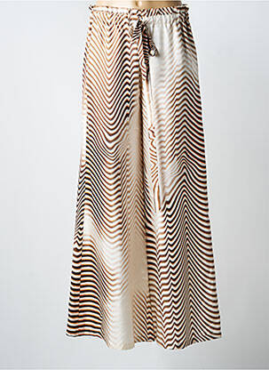 Pantalon large coupe fluide taille normale beige OUD femme