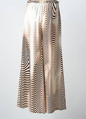 Pantalon large coupe fluide taille normale beige OUD femme