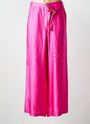 Pantalon large coupe fluide taille normale rose ME369 femme