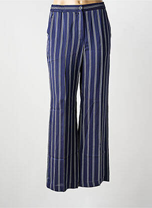 Pantalon large fermeture zippée sous rabat boutonné taille normale bleu GERARD DAREL femme