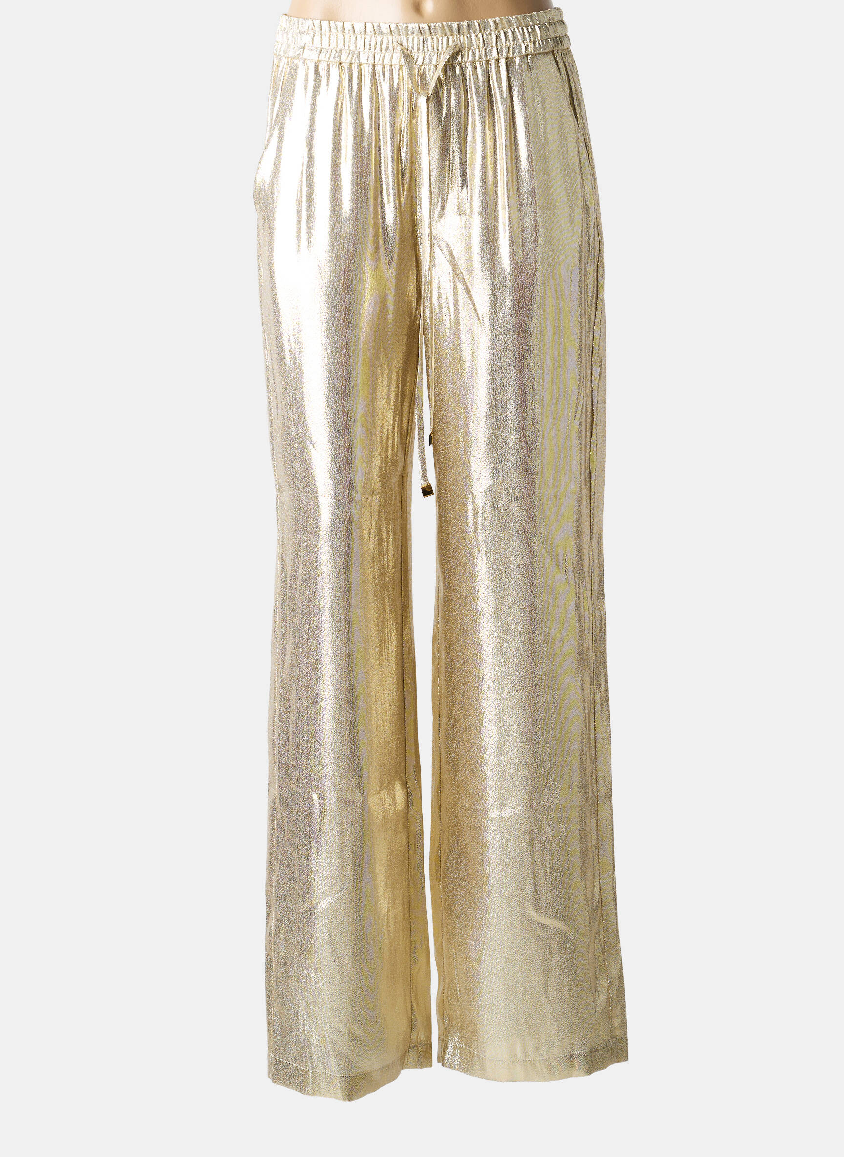 Pantalon large coupe fluide taille normale or DMN femme