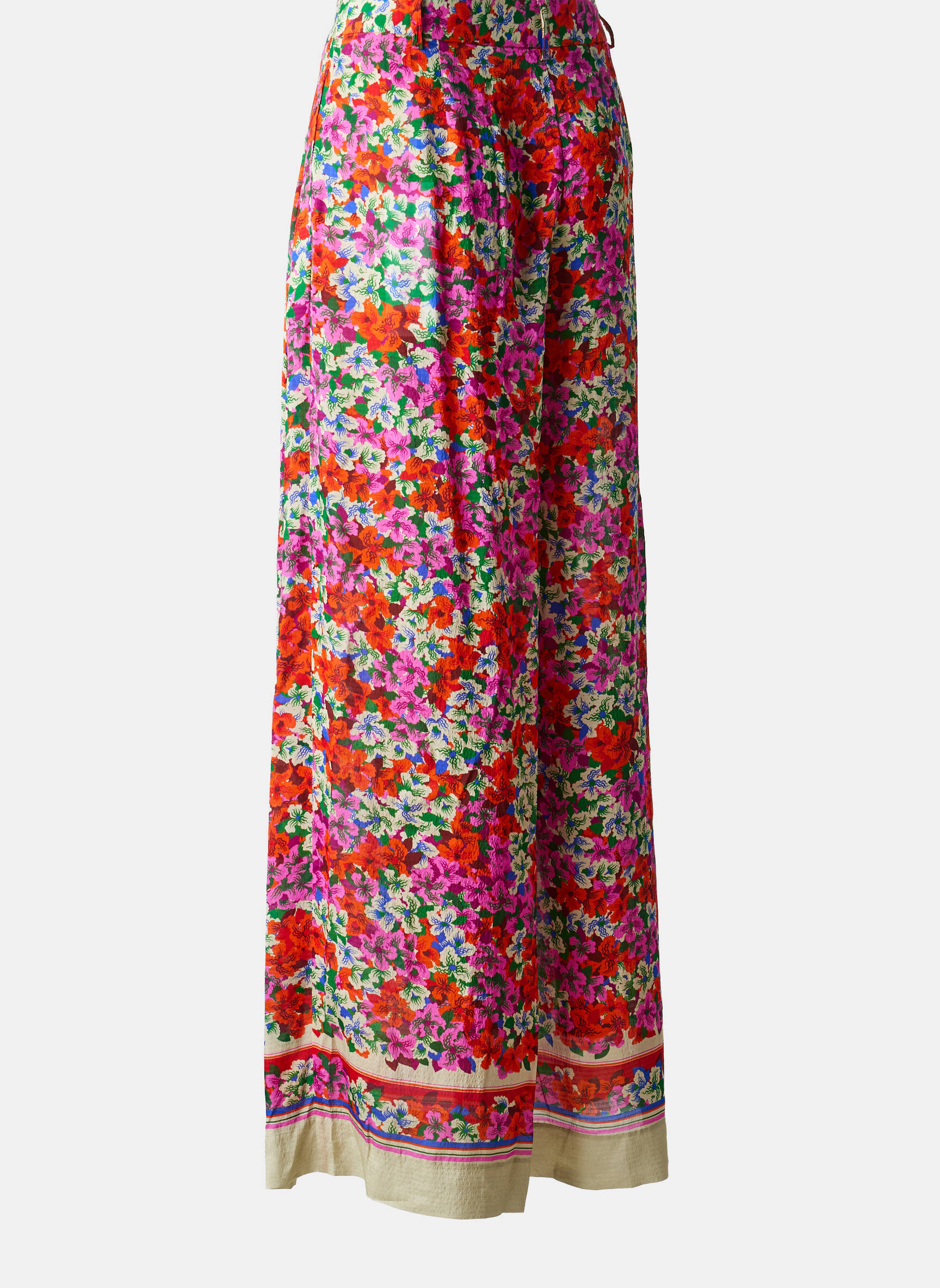 Pantalon large fermeture zippée sous rabat boutonné taille haute rose ESSENTIEL ANTWERP femme