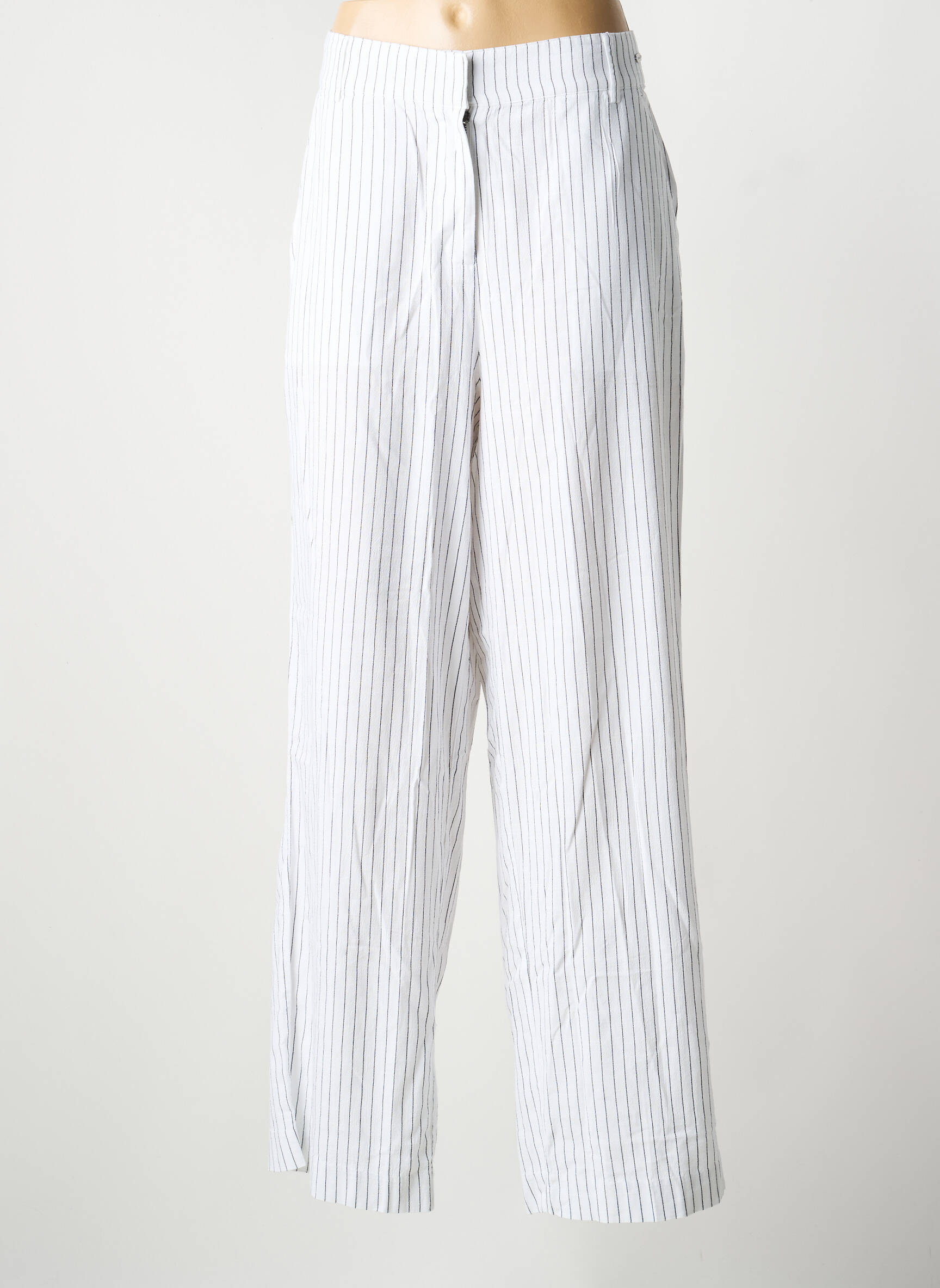 Pantalon large tissage crêpe taille haute blanc BARBOUR femme
