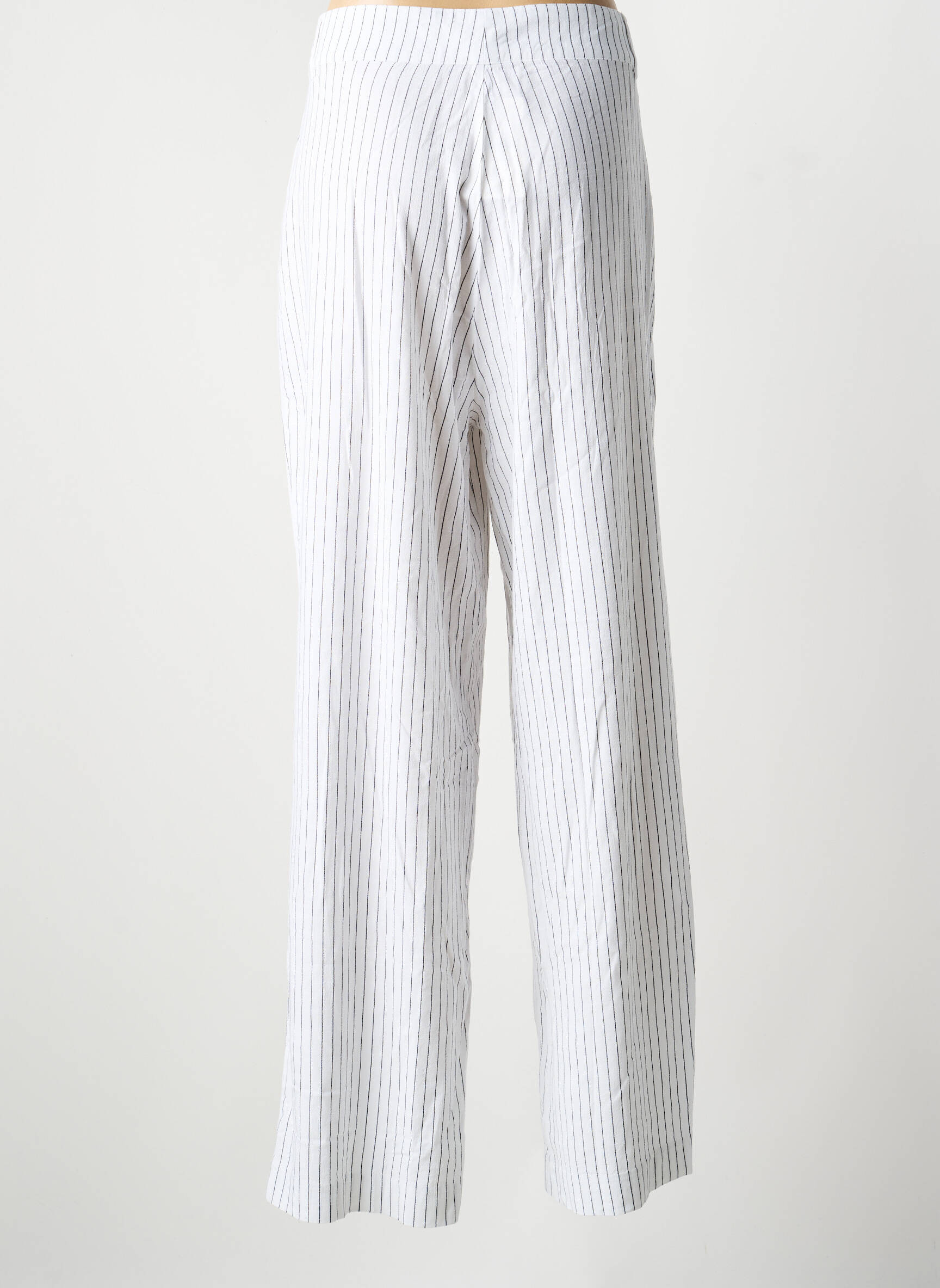 Pantalon large tissage crêpe taille haute blanc BARBOUR femme
