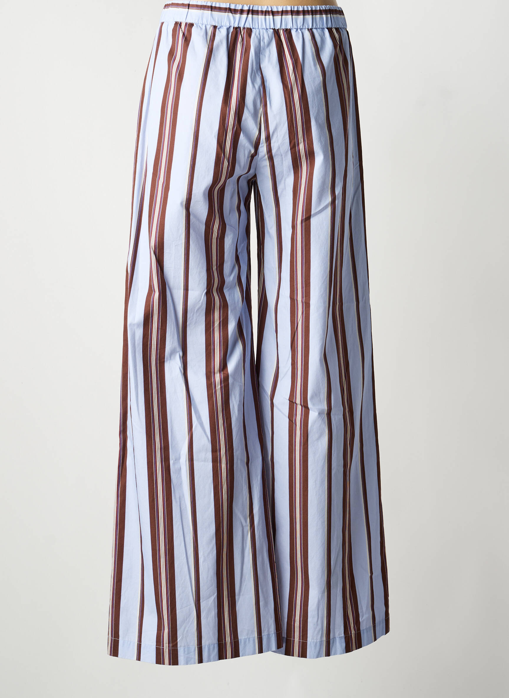 Pantalon large tissage popeline taille normale violet DIEGA femme