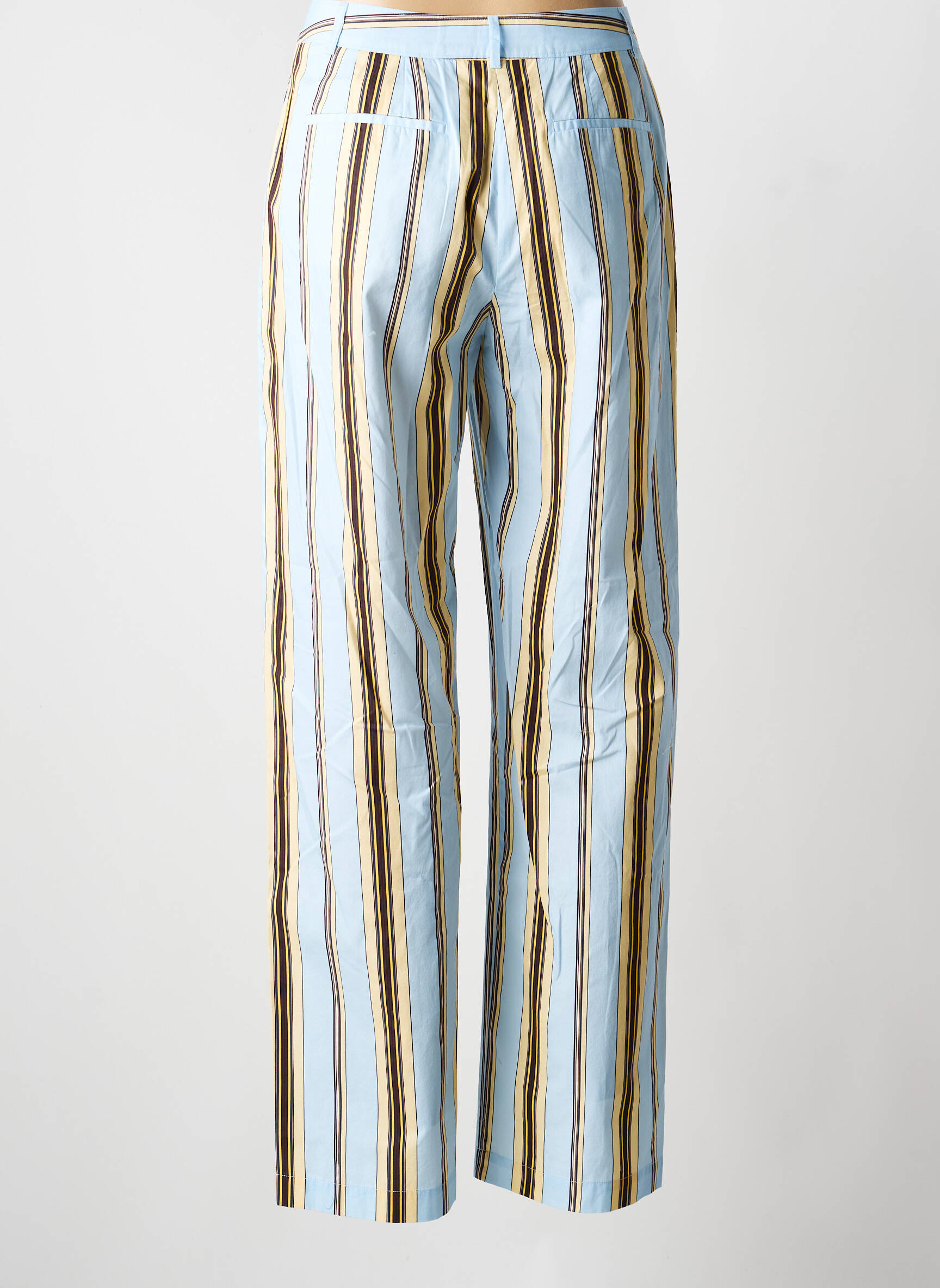 Pantalon large tissage popeline taille normale bleu DIEGA femme