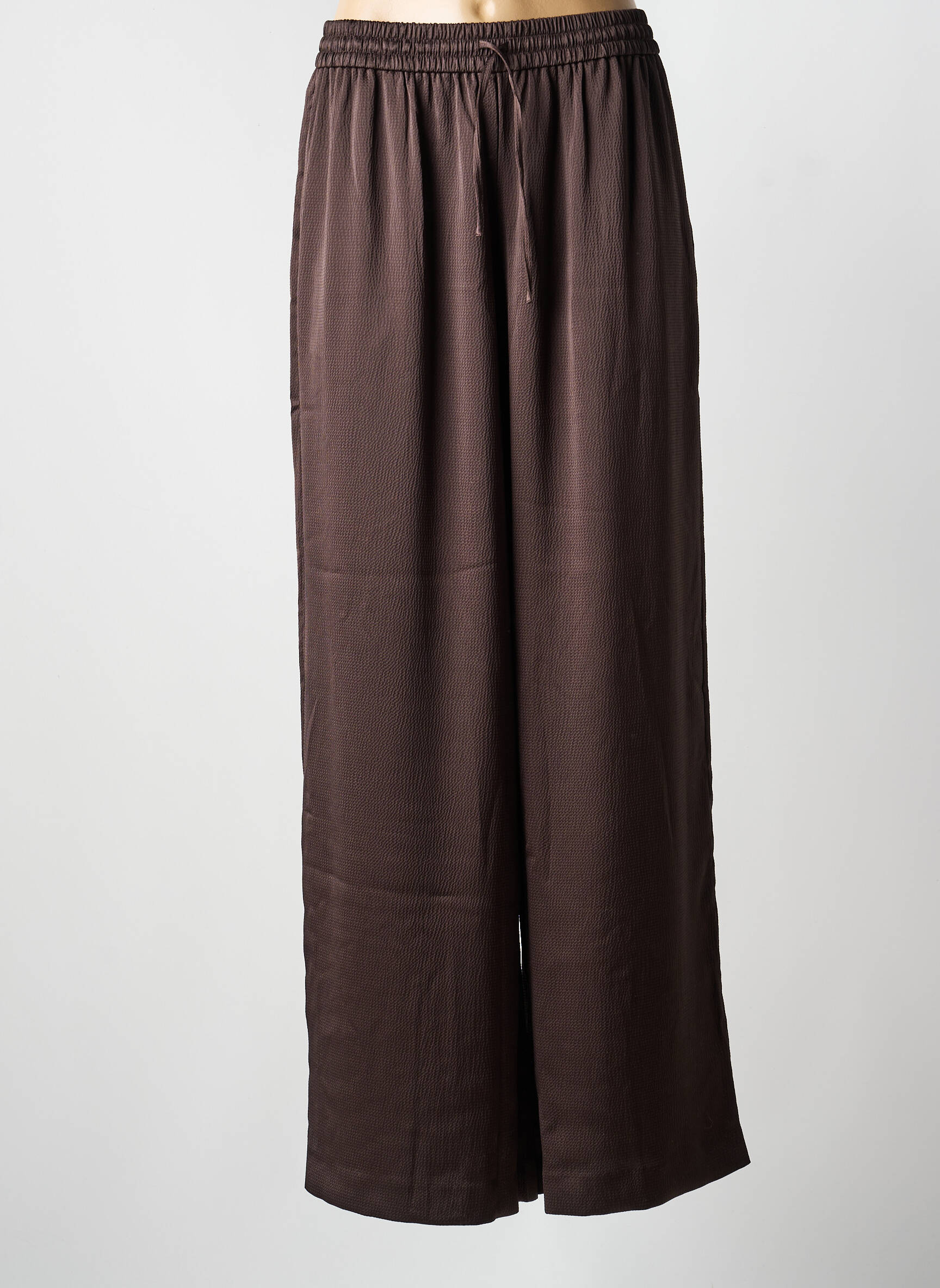 Pantalon large tissage crêpe taille normale marron SAMSOE & SAMSOE femme