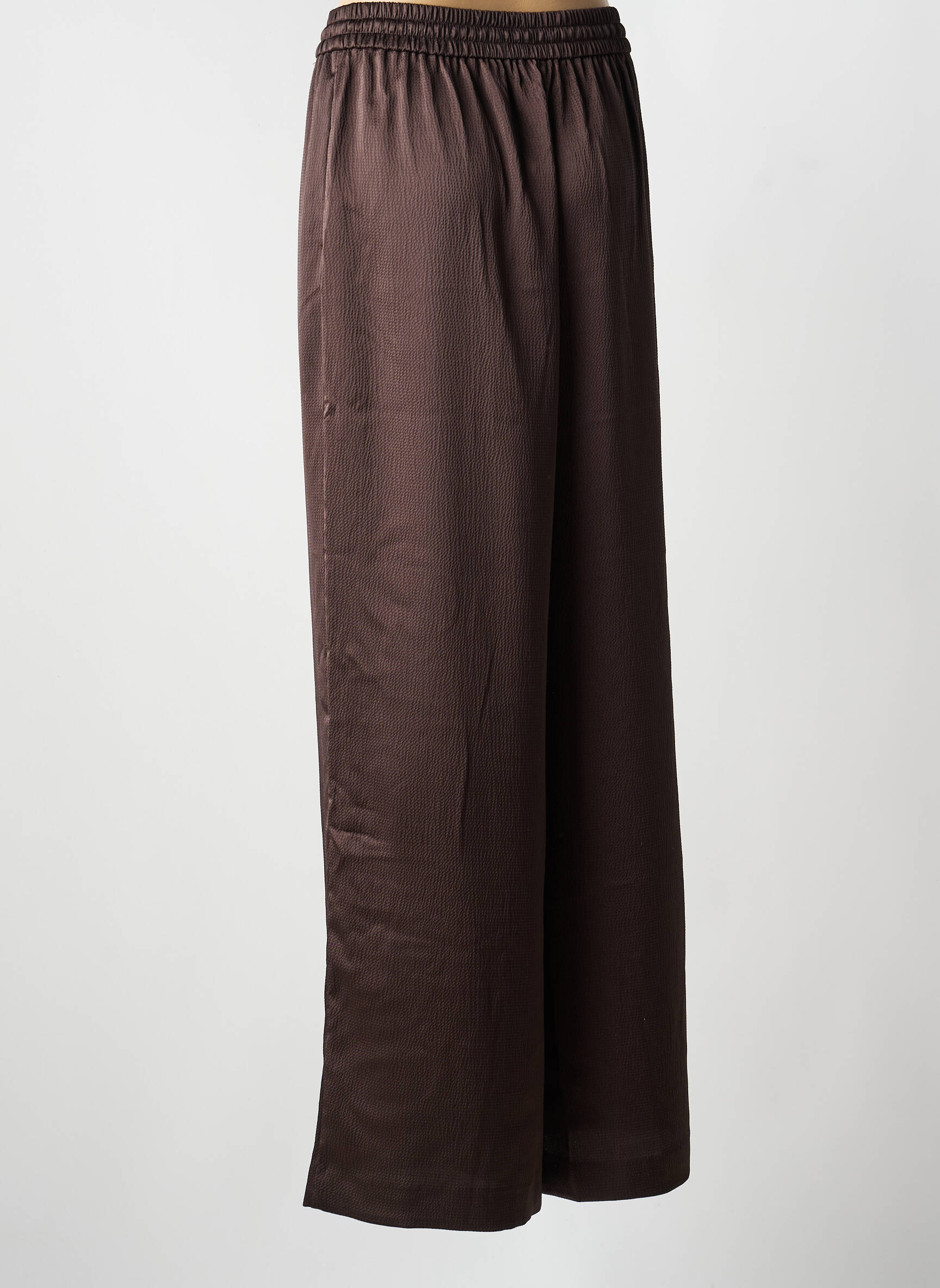 Pantalon large tissage crêpe taille normale marron SAMSOE & SAMSOE femme