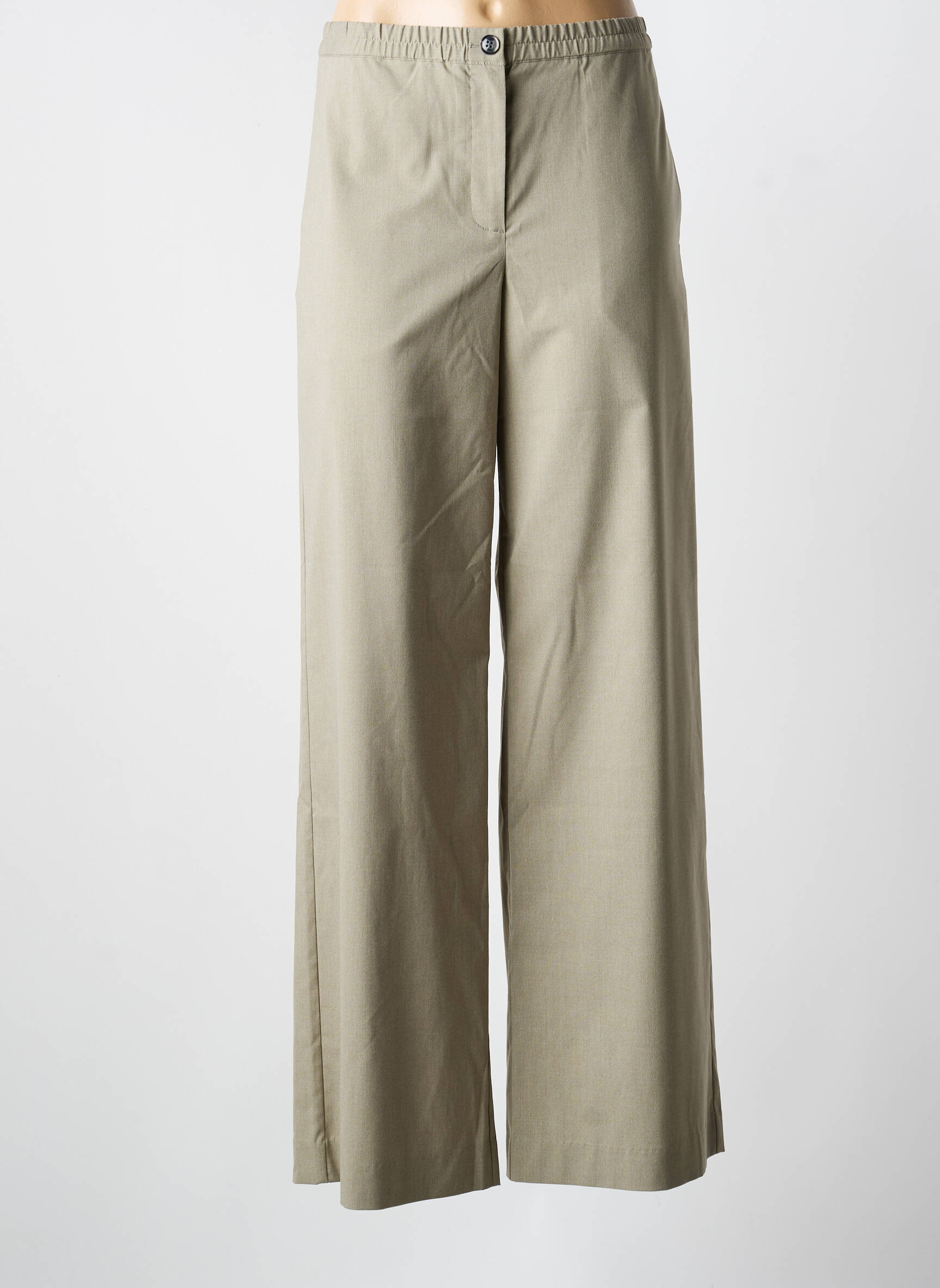 Pantalon large fermeture zippée sous rabat boutonné taille normale vert SAMSOE & SAMSOE femme