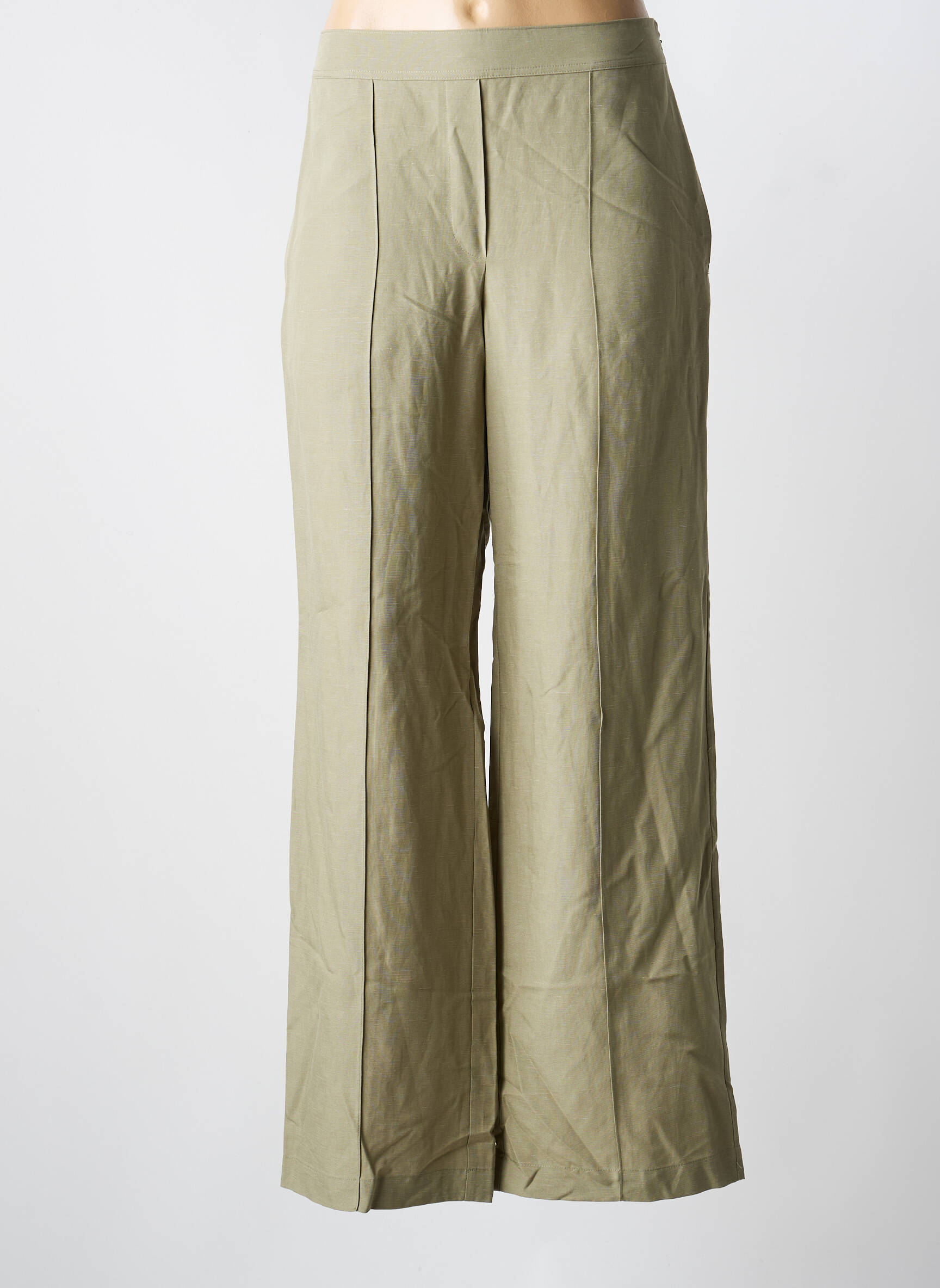 Pantalon large fermeture zip latéral taille haute vert SAMSOE & SAMSOE femme
