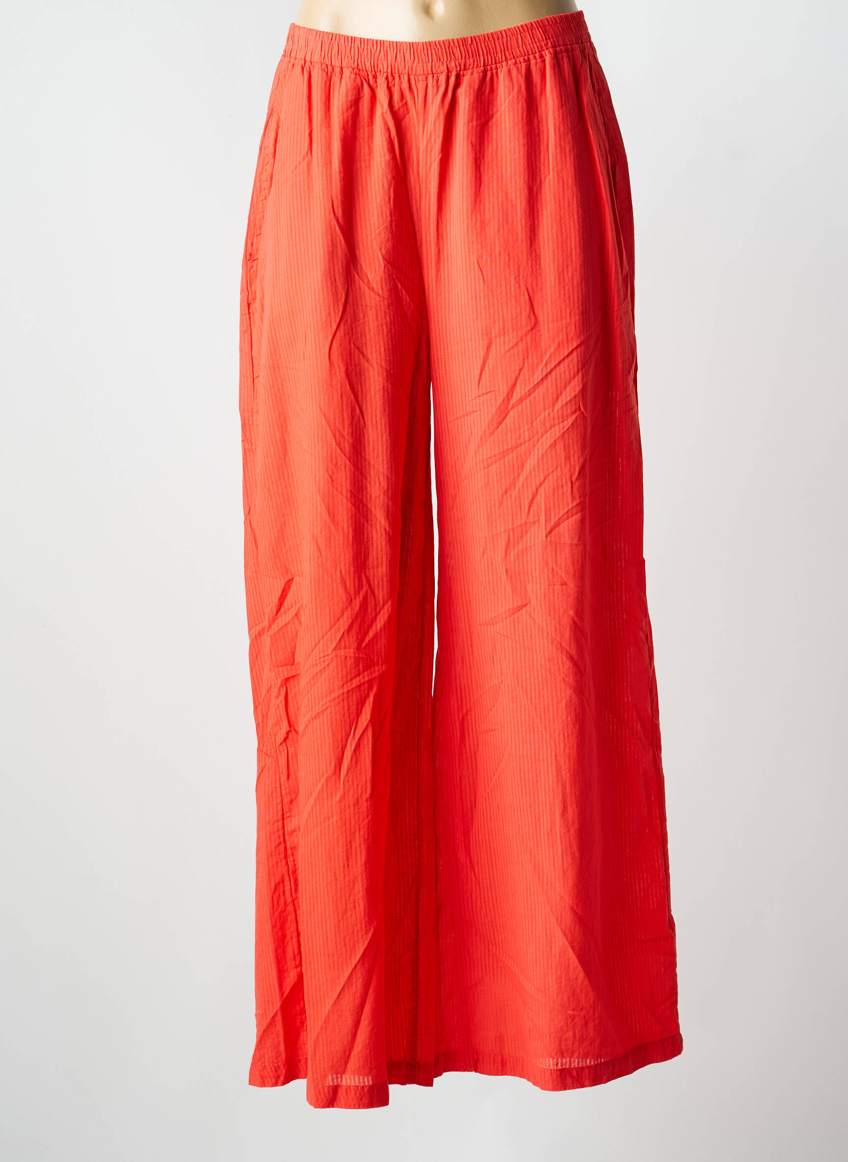 Pantalon large tissage popeline taille normale orange MAISON SAINT JULIEN femme