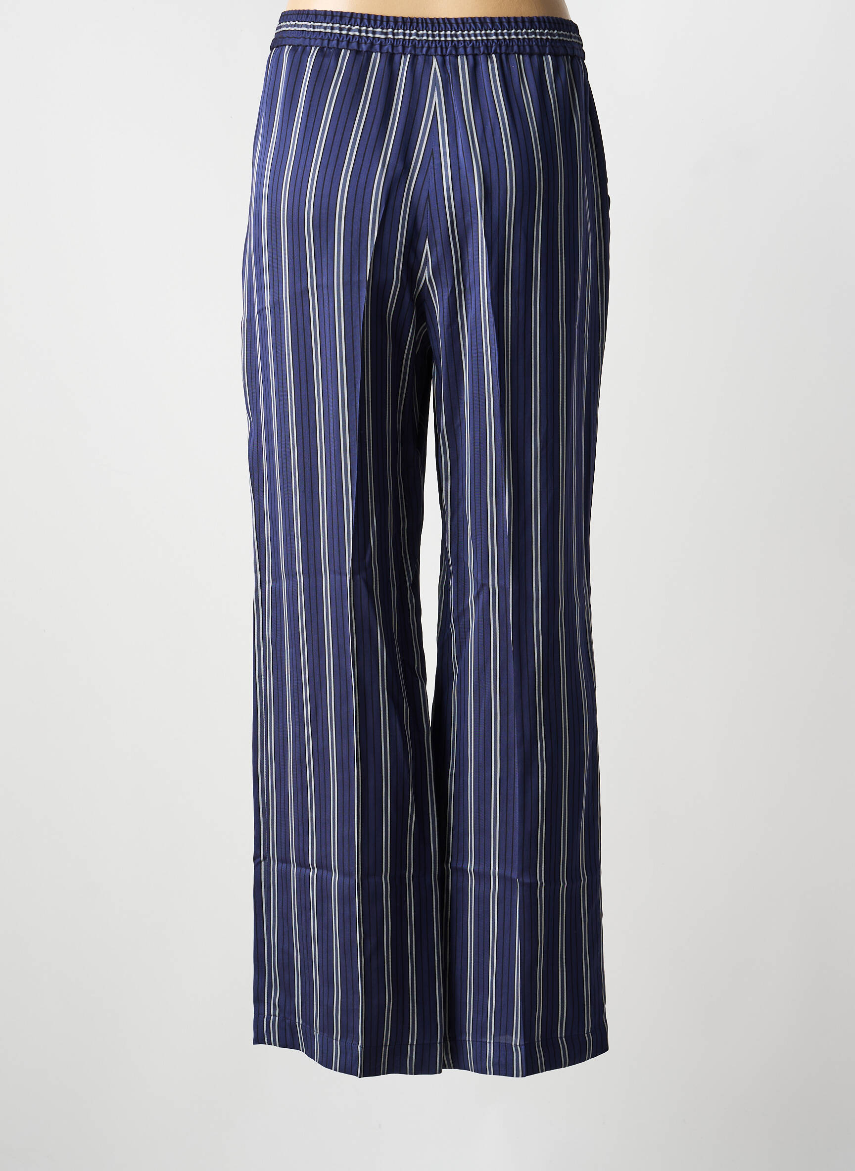 Pantalon large fermeture zippée sous rabat boutonné taille normale bleu GERARD DAREL femme