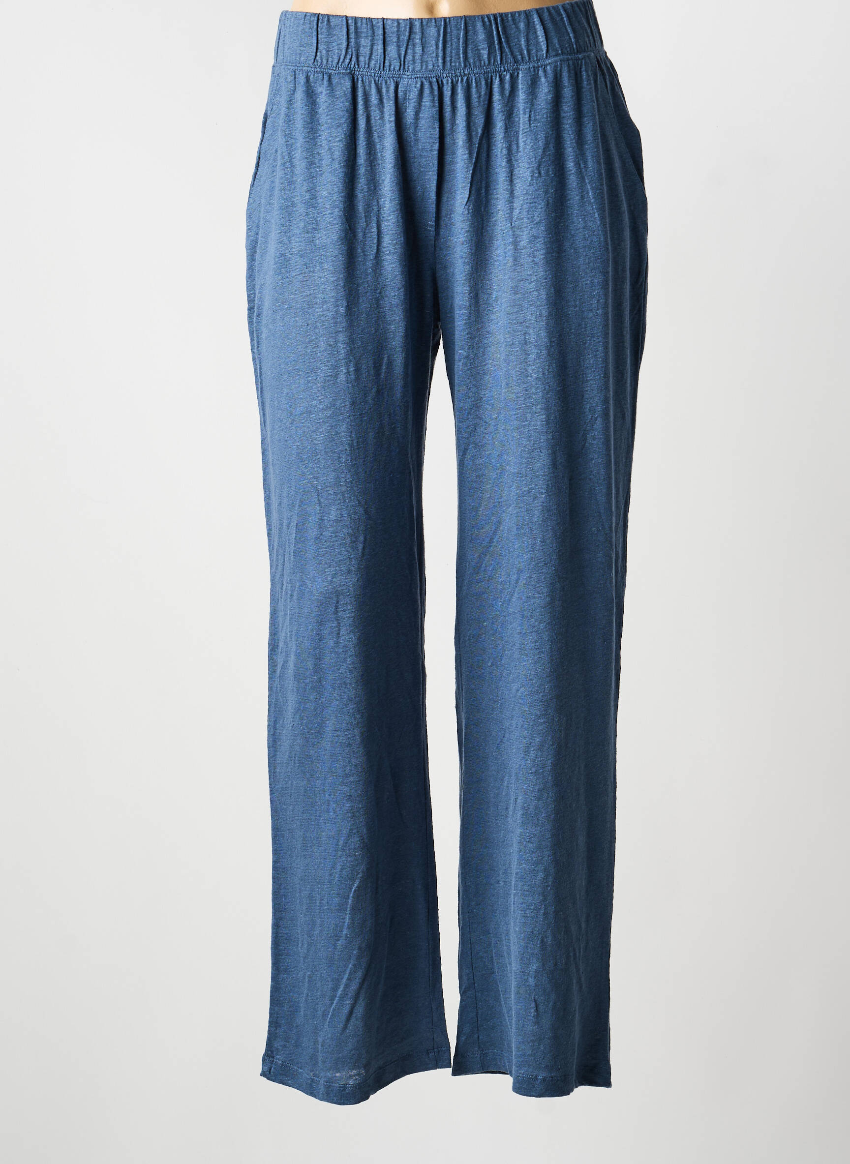 Pantalon droit stretch taille normale bleu MAJESTIC FILATURES femme