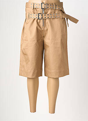 Bermuda taille haute taille haute beige GANNI femme