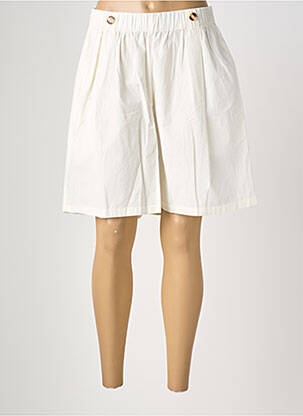 Short taille élastique taille haute beige ANNE MI femme